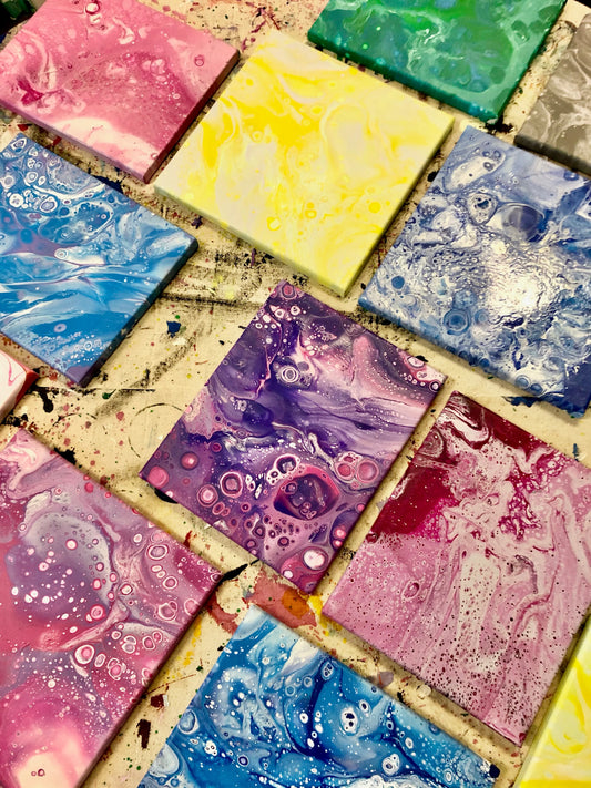 Valentine's Day Couples Acrylic Pouring