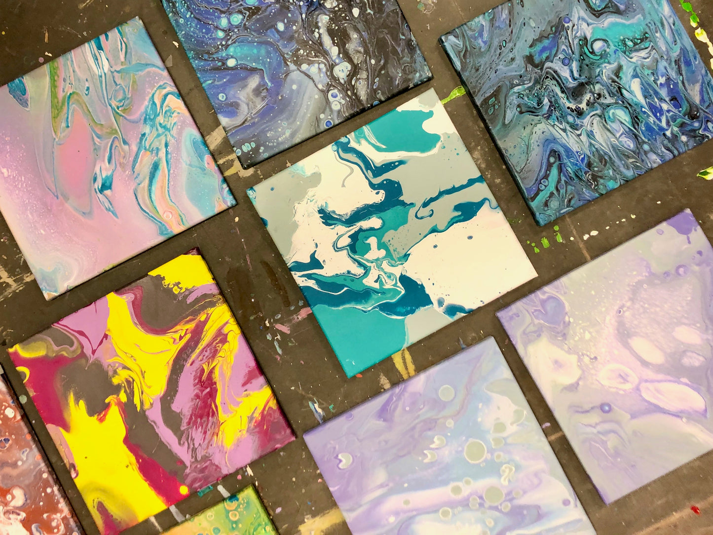 December Acrylic Pouring Paint Class – Vino & Van Gogh