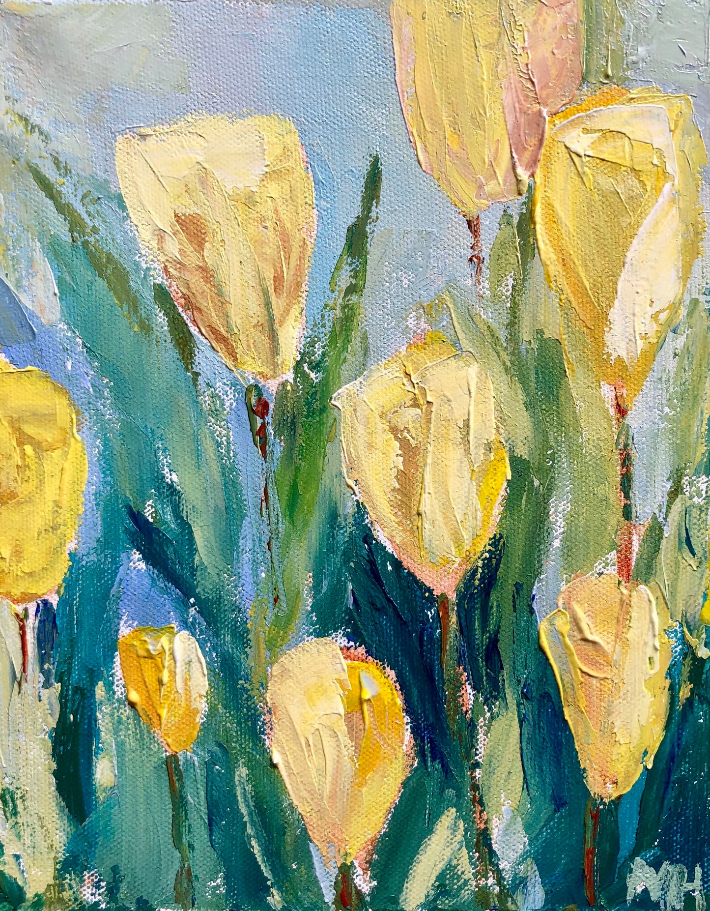 "Tulip Fields" Palette Knife Painting