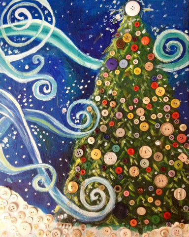 Kids Class: Mixed Media Christmas Tree - FULL